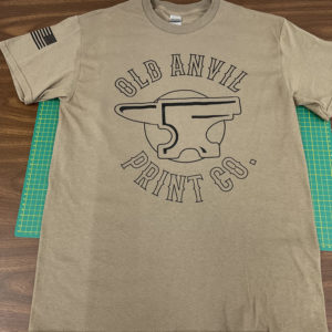 Old Anvil Logo and American Flag Screen Printed T-Shirt